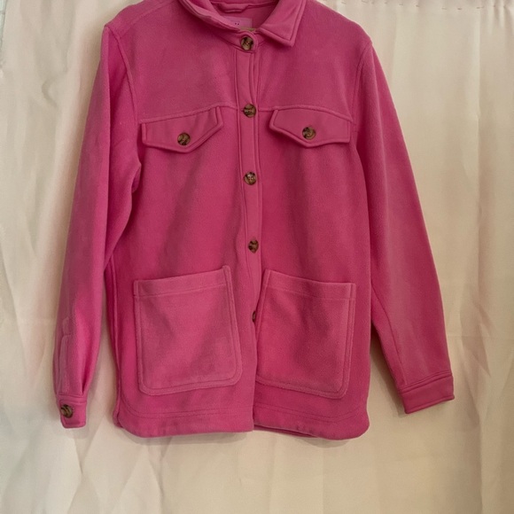 Pink Button-Up Fleece Jacket - Picture 3 of 8